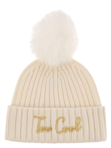 Mc2 Saint Barth Hat With Pompom And Embroidery