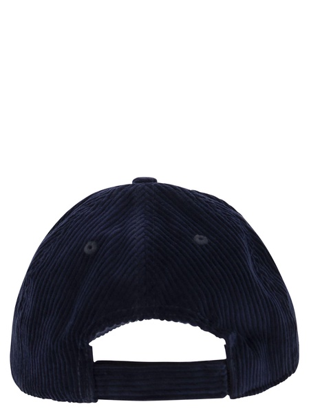 Mc2 Saint Barth Corduroy Baseball Cap With Embroidery