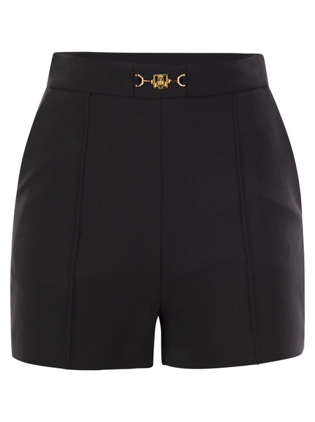 Elisabetta Franchi Stretch Crêpe Shorts with Horse Horse