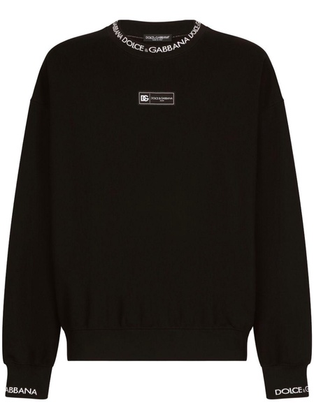 DOLCE & GABBANA Men's Logo-Print Cotton Sweatshirt in Black - SS24 Collection