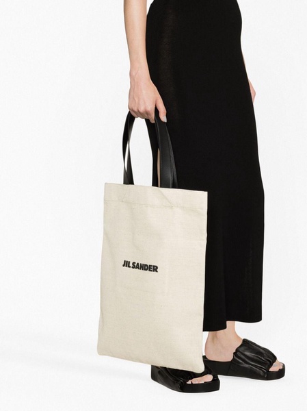 Jil Sander Book Tote Linen Shopping Bag