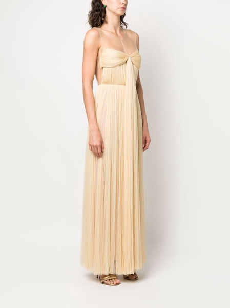 Lanvin Long Pleated Bustier Dress