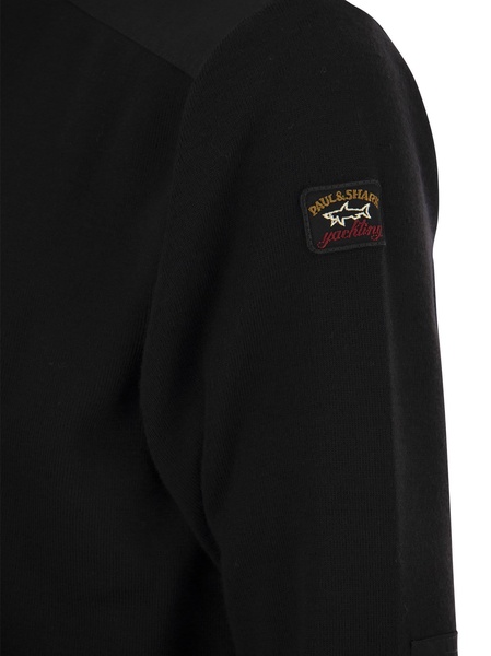 Paul & Shark Wool Crew Neck With Iconic Badge