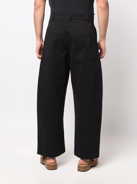 black wide-leg trousers