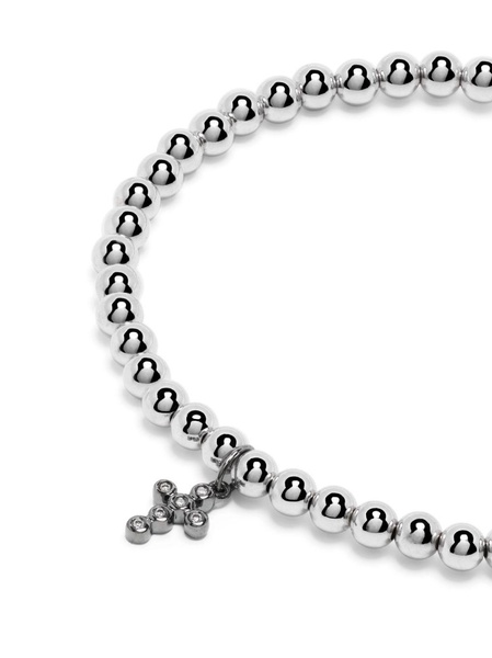 14K white gold Cross diamond bracelet