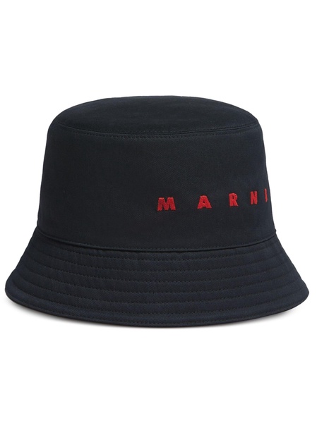 Black Logo-Embroidered Bucket Hat