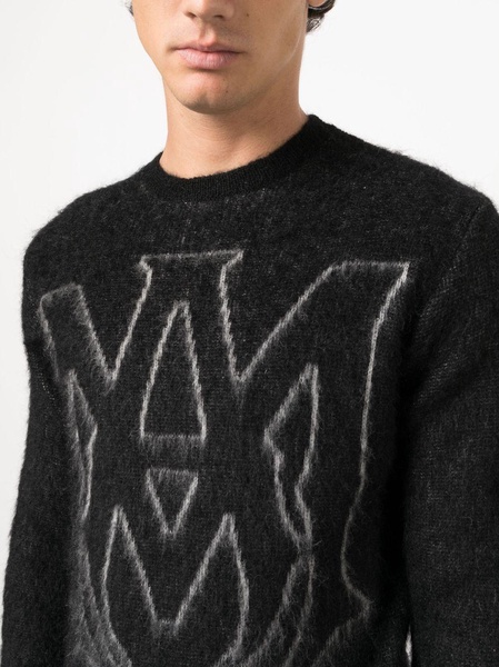 logo-print crew-neck jumper