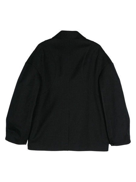 Black Long-Sleeve Shirt Jacket