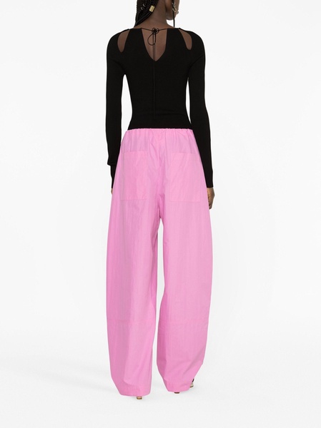 Pink Cocoon Wide-Leg Parachute Trousers