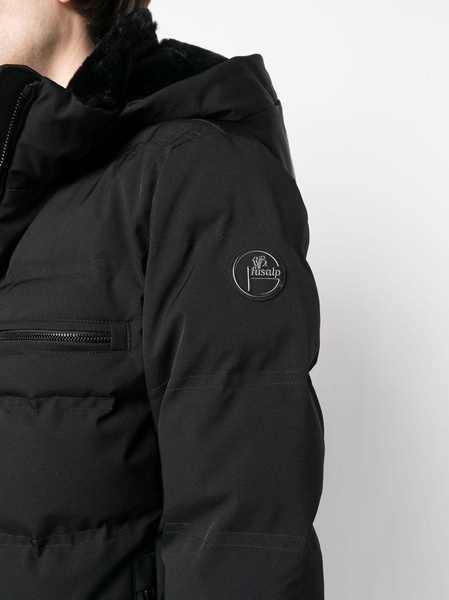 Black Berlioz Hooded Quilted Ski Jacket