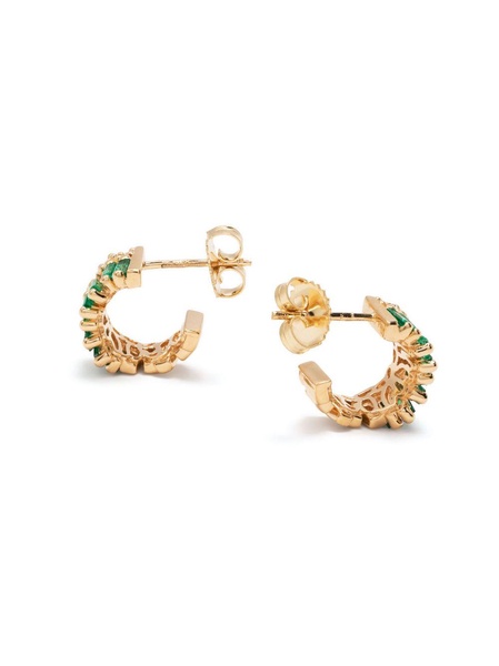 18kt yellow gold Short Stack emerald mini earrings