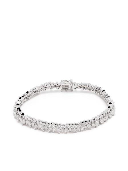 18kt white gold Princess diamond tennis bracelet