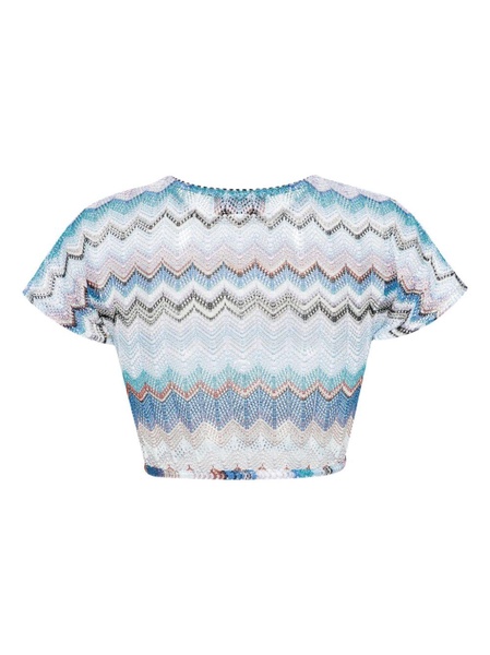 MISSONI TOP BLS CROP MULTI COL BLUE TONES