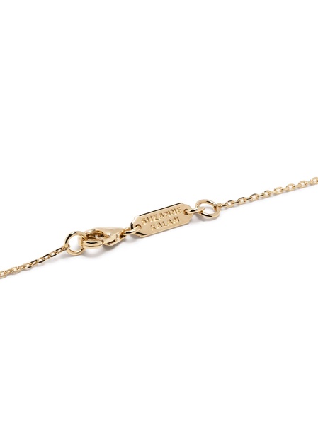 18K yellow gold Medium Dog Tag diamond necklace