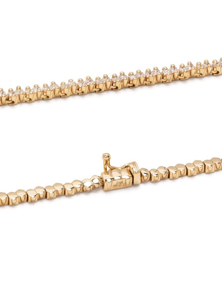 18kt yellow gold Princess diamond mini tennis necklace