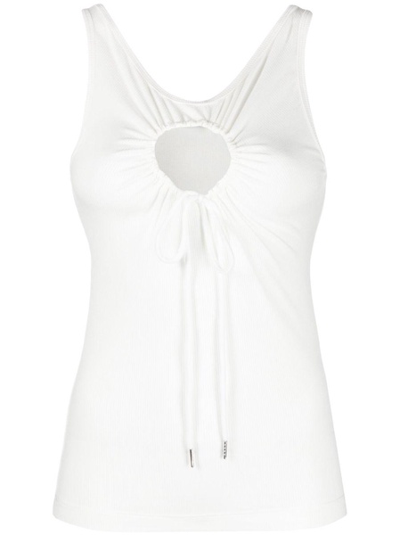 White Heart Cut-Out Tank Top