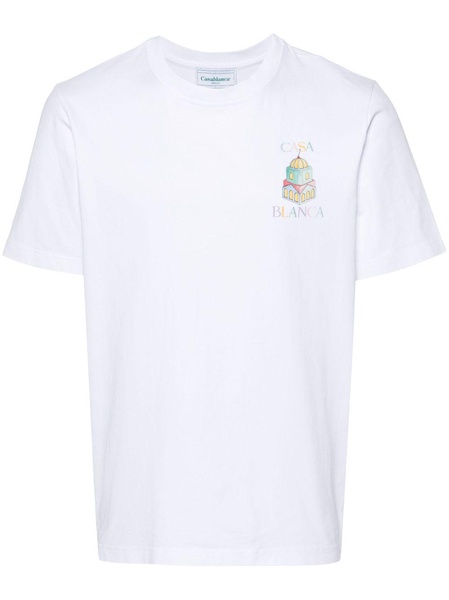 White Logo Print Organic Cotton T-shirt