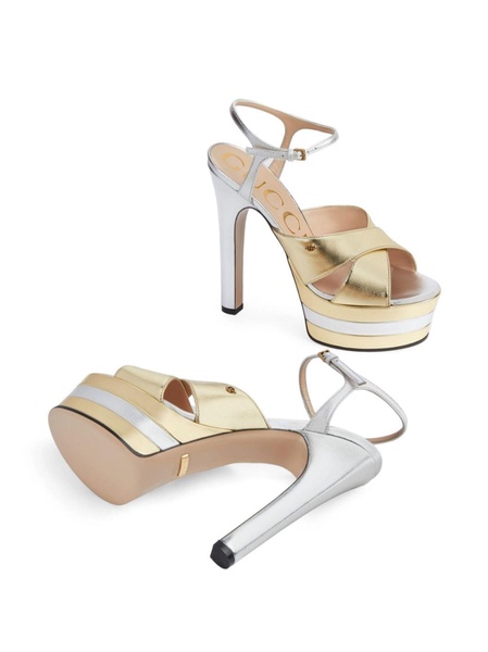 Gold-tone Platform 135 Leather Sandals