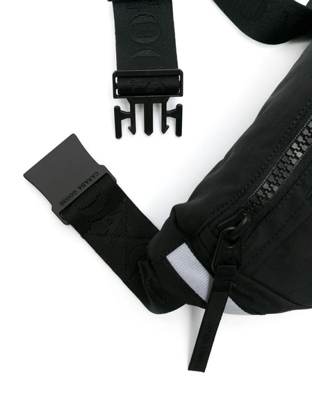 Black logo patch belt bag