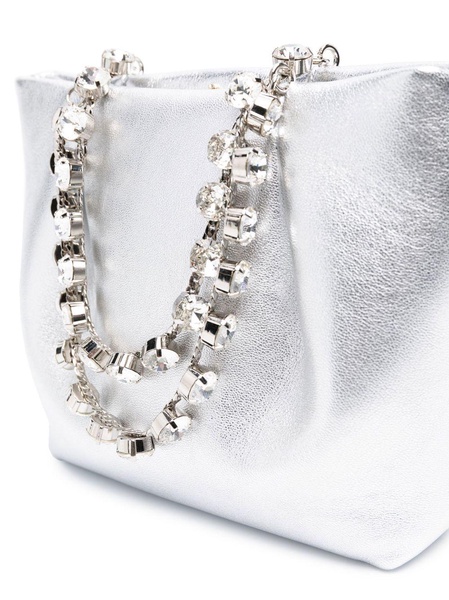 Silver Galactic Crystal Leather Mini Bag