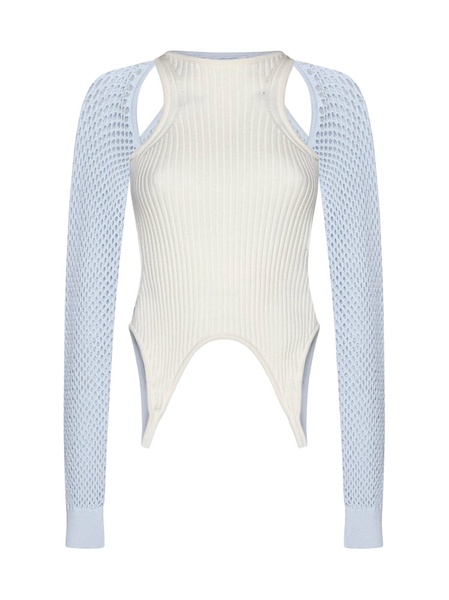 Off-White Racerback Cut-Out Panelled Top