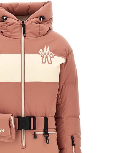 Moncler Grenoble Logo Printed Down Ski Jumpsuit