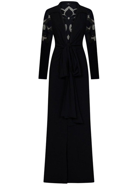 Etro Belted Waist Semi-Sheer Dress