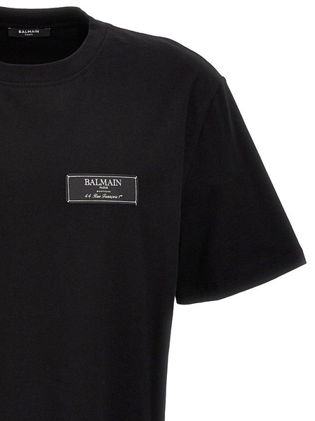 Cotton T-shirt with front logo label