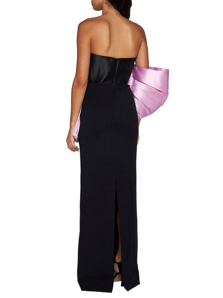 Solace London The Maeve Bow-Embellished Strapless Maxi Dress