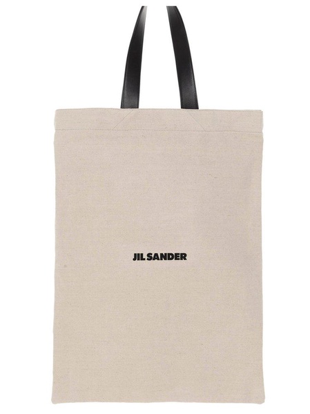 Jil Sander Logo Printed Shopper Tote Bag