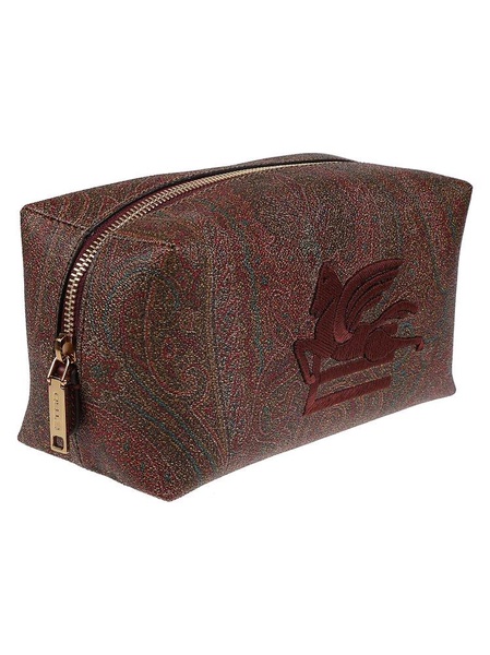 Etro Logo-Embroidered Paisley Zipped Wash Bag