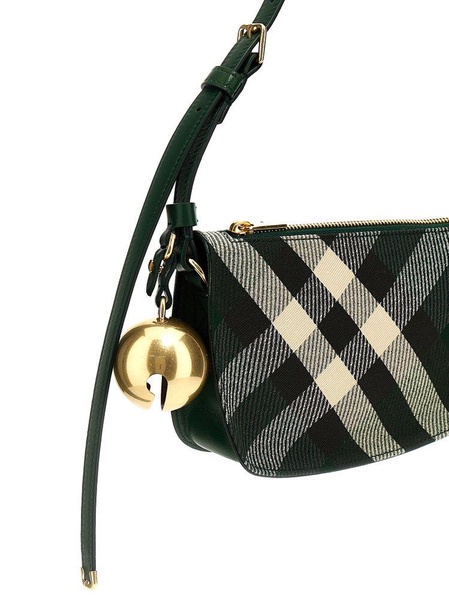 Burberry Mini Shield Bell Charm Checked Shoulder Bag