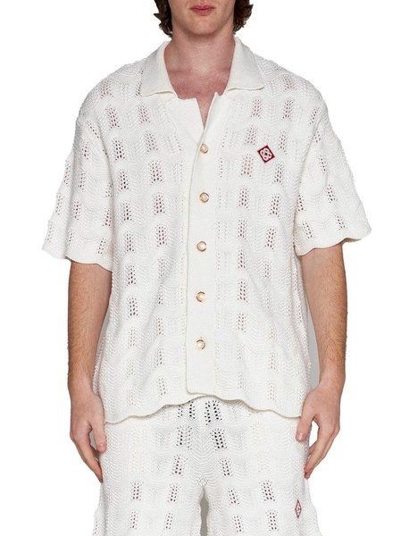 Casablanca Short-Sleeved Crochet Knitted Shirt