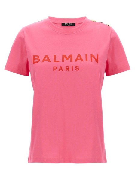 Balmain Logo Printed Crewneck T-Shirt