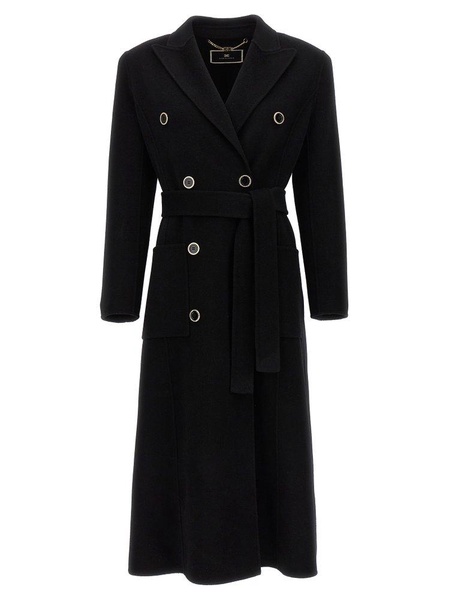 Elisabetta Franchi Double-Breasted Belted Coat