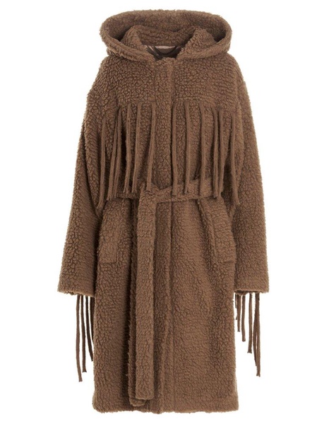 Stella McCartney Fringed Belted Mid-Length Coat