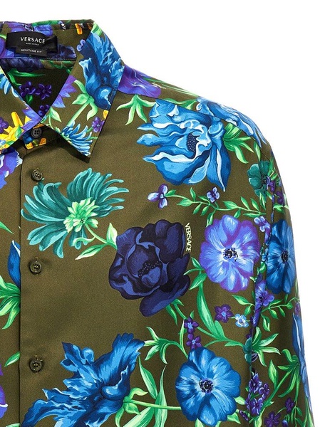 Versace Floral Printed Button-Up Shirt