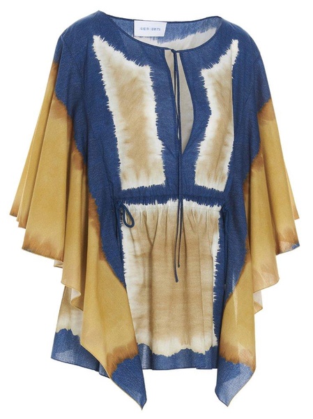 Alberta Ferretti Wide Sleeve Tie-Dye Tunic Dress