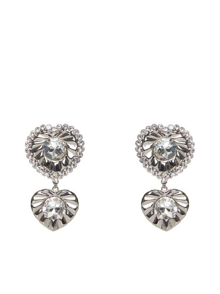 Alessandra Rich Heart Motif Embellished Drop Earrings