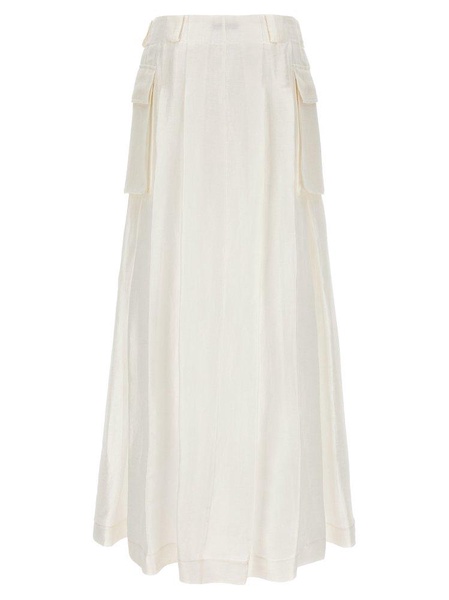 Alberta Ferretti Pocket-Detailed Flared Long Skirt