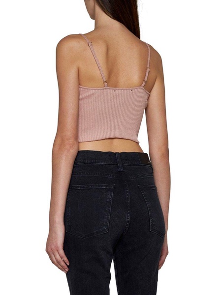 Amiri Logo Plaque Rib-Knit Cropped Top