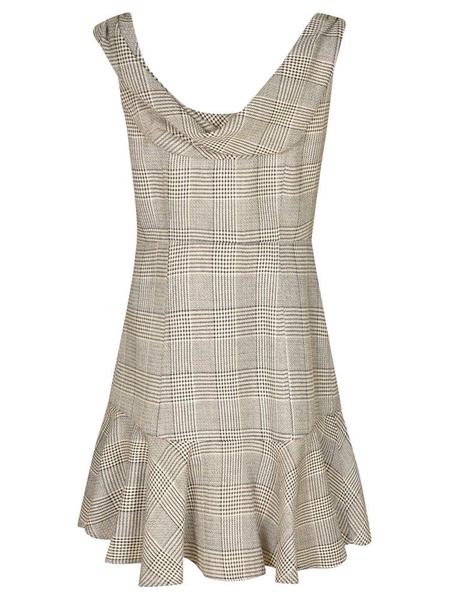 Alessandra Rich Prince Of Wales Sleeveless Mini Dress