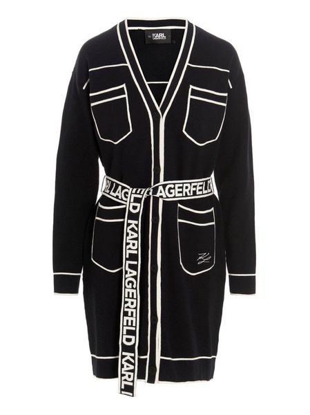 Karl Lagerfeld Karl Logo Belted Cardigan