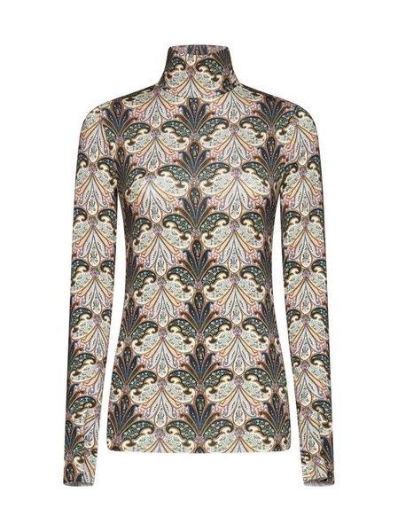 Etro Paisley Printed Polo Neck Jumper