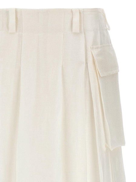 Alberta Ferretti Pocket-Detailed Flared Long Skirt