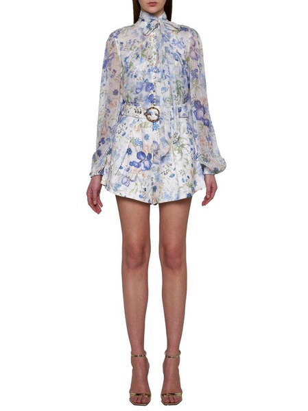 Zimmermann Natura Floral-Printed Long-Sleeved Blouse