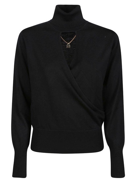 Elisabetta Franchi Long-Sleeved Cut-Out Knitted Top