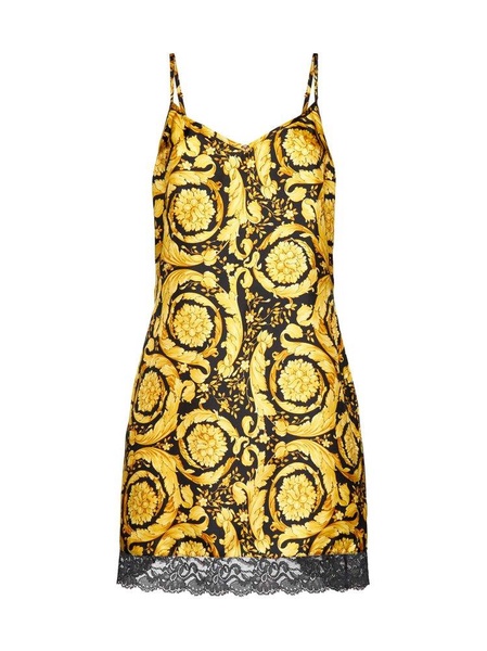 Versace Baroque Pattern Sleeveless Slip Dress