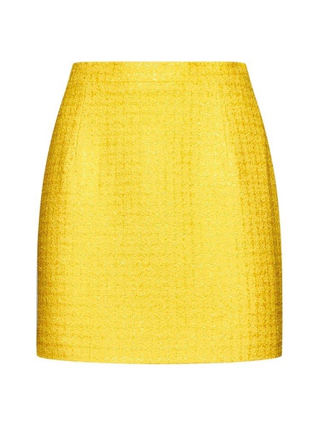 Alessandra Rich High-Waist Checked Tweed Mini Skirt