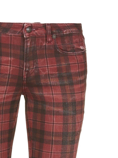 R13 Check Pattern Skinny Jeans